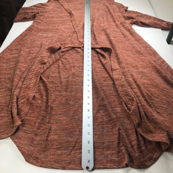 P Luca Milano Women's XL Turtle Neck 3/4 Sleeve V Front Dress Brown Preowned - Picture 13 of 15